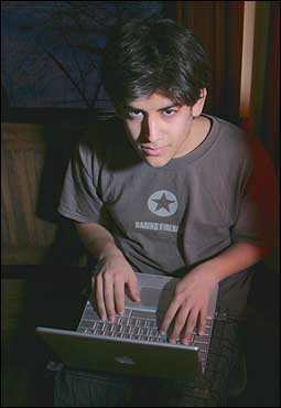 Aaron Swartz, 19, of Cambridge, is a Chicago native who works for a Massachusetts software startup company. He said he's added or contributed to 'a couple thousand' articles. ''Whenever I read a book of interest, I add whatever I have learned to a Wikipedia article. It forces you to think, 'What have I learned?' and makes me think that reading a book hasn't been a total waste.'